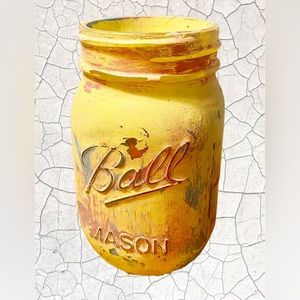 🆕 Distressed Chalk Painted Mason Jar Farmhouse Decor Home NWOT